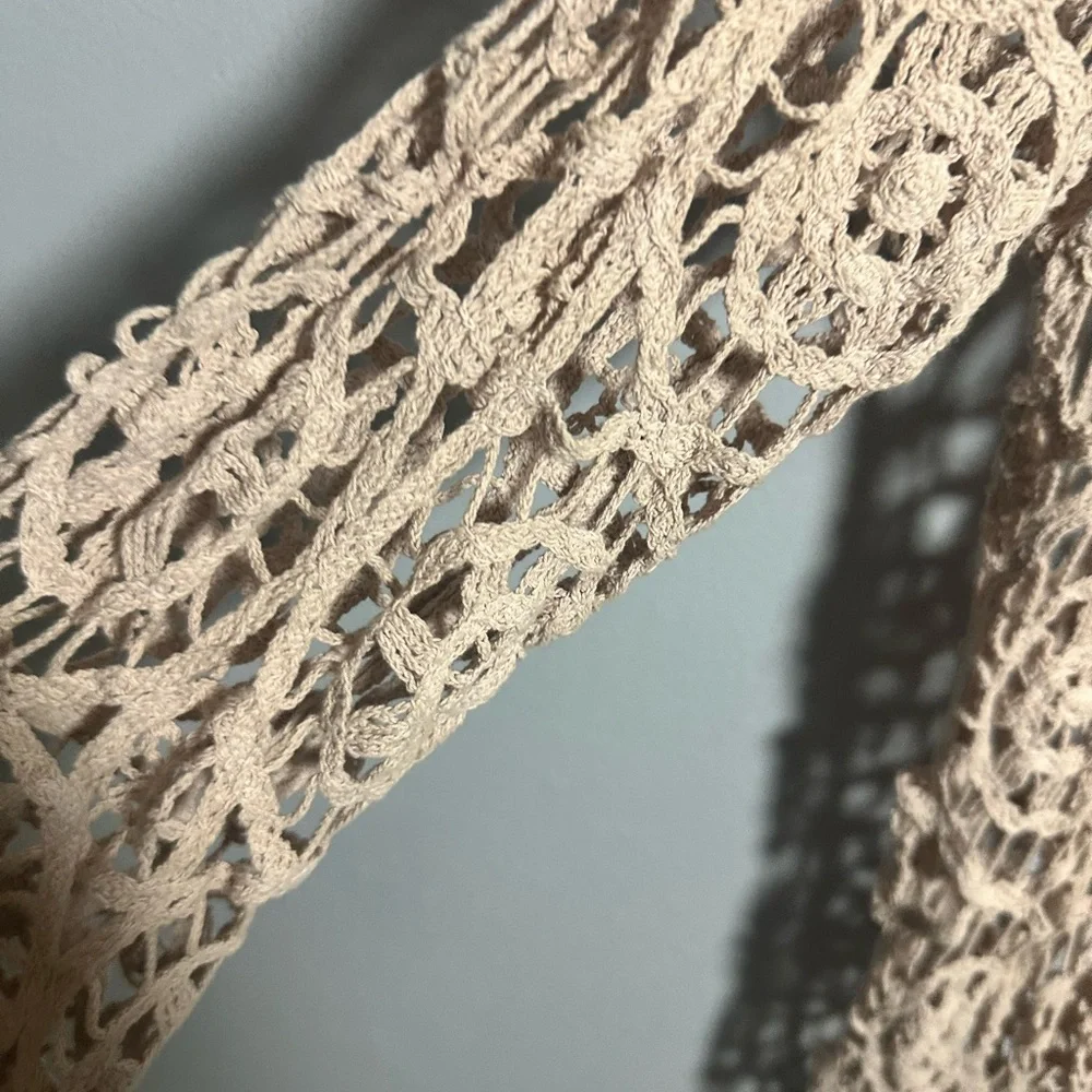 Altar'd State Tan Crochet Cardigan Duster S/M